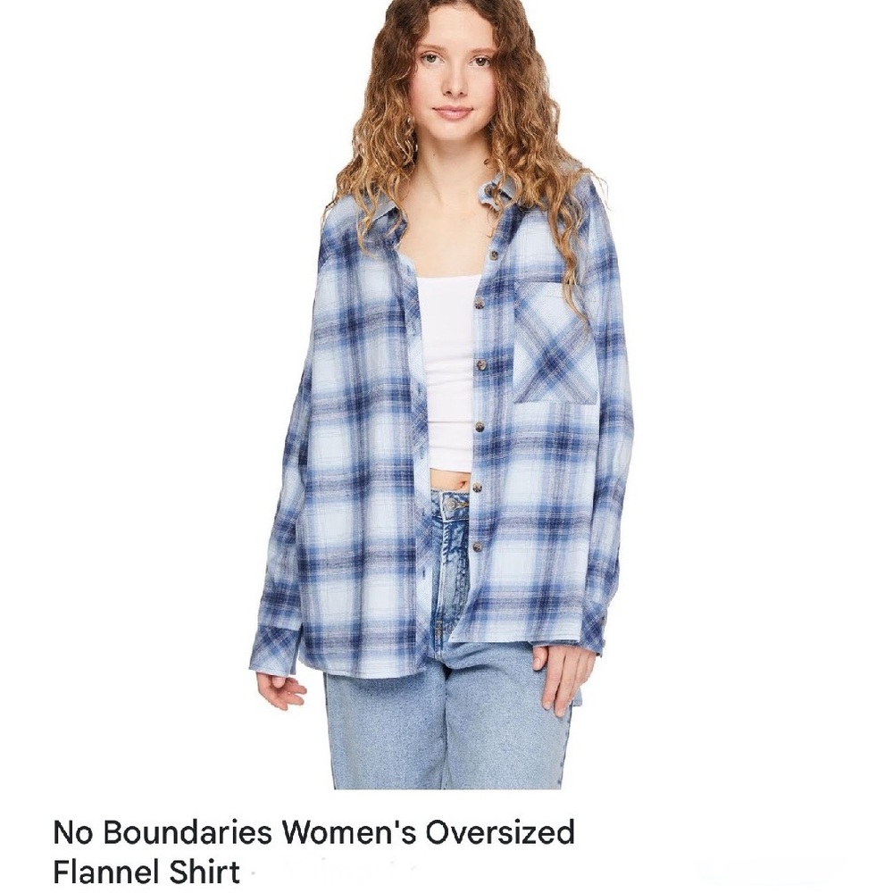 🆕 NOBO Oversized Soft Flannel plaid button-up Shirt XL